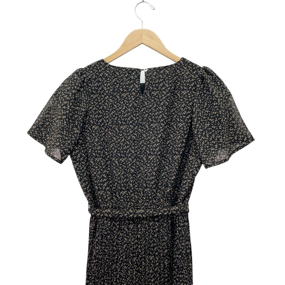 Baltic Born Black Midi Dress with Subtle Cream Print - Picture 8 of 14